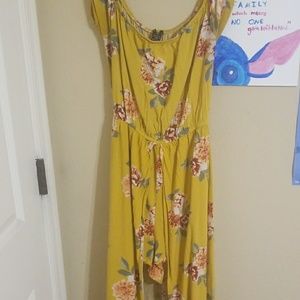 Yellow floral hi low romper
